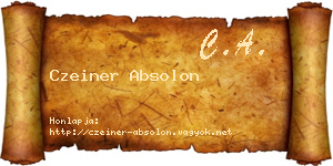 Czeiner Absolon névjegykártya